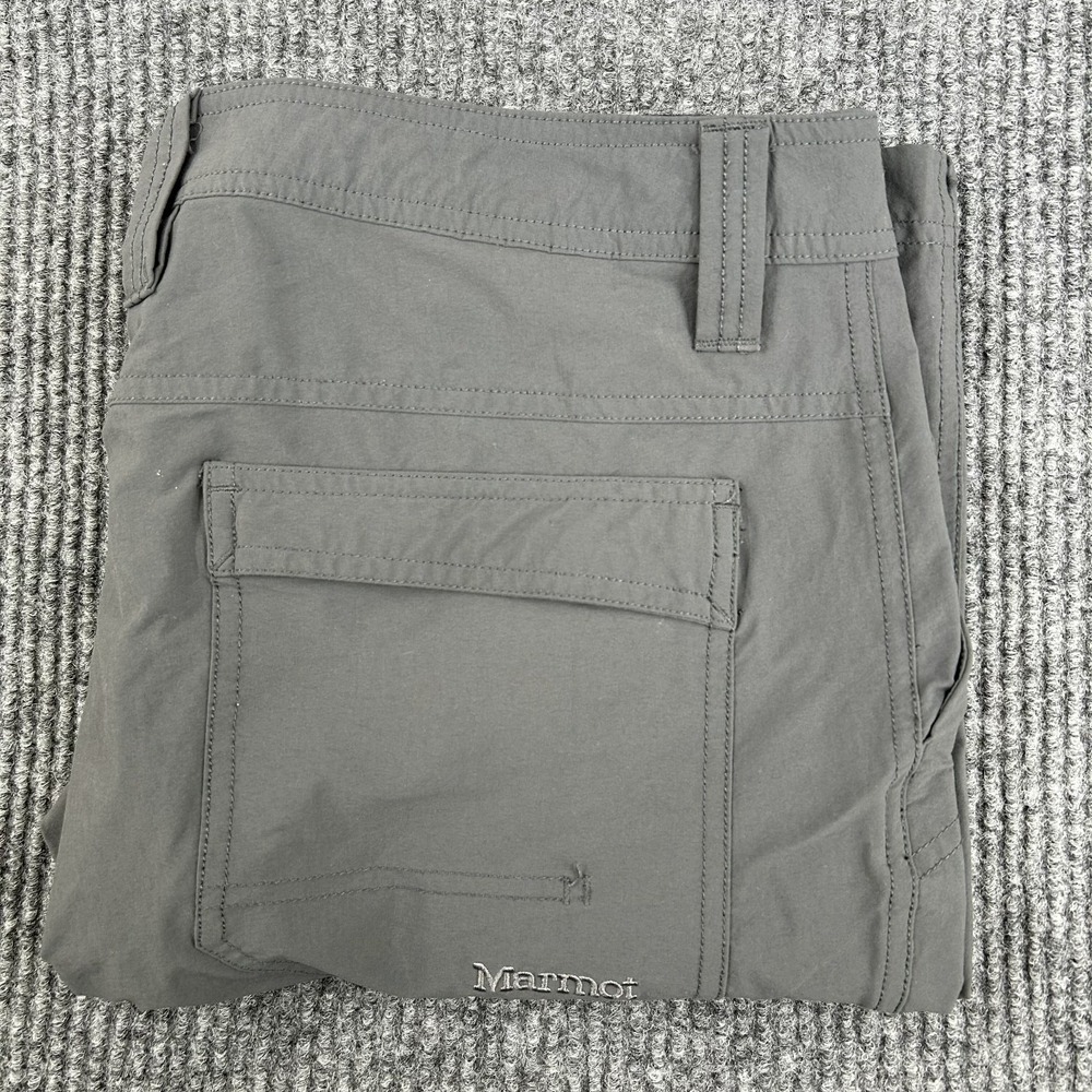 Marmot Men Pants 34X32 Gray Stretch Hiking Outdoor Nylon Zip Pocket Lightweight